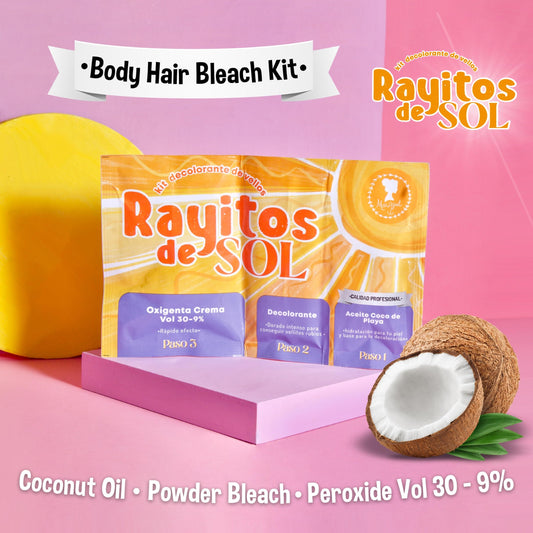 Rayitos de Sol coconut oil protective layer protects skin during bleaching