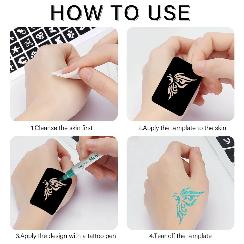 RAZET PVC non-toxic stencils for durable, reusable body art