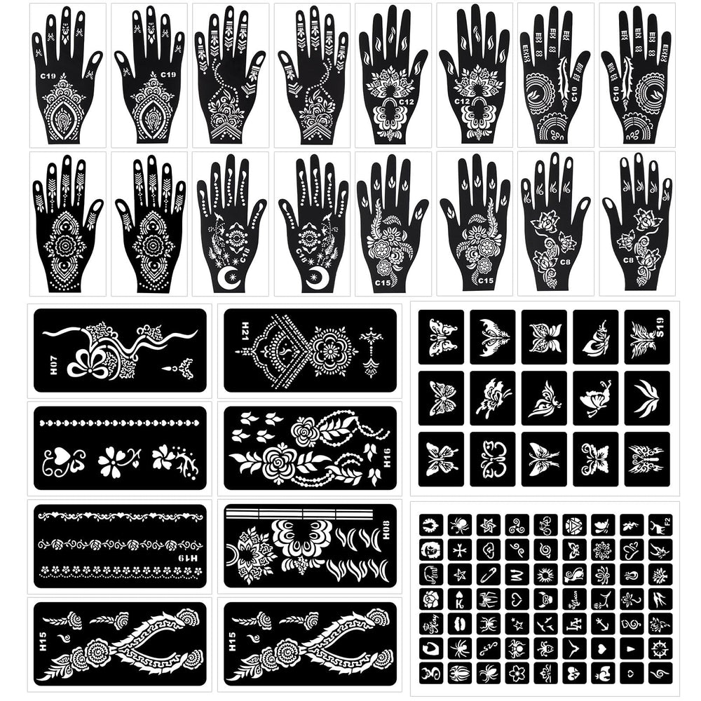 RAZET tattoo stencils collection with flowers and butterflies for body art