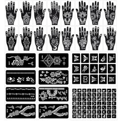 RAZET tattoo stencils collection with flowers and butterflies for body art