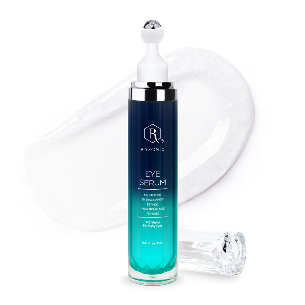 RAZONIX Eye Bags Treatment Roller depuffs and refreshes the under-eye area