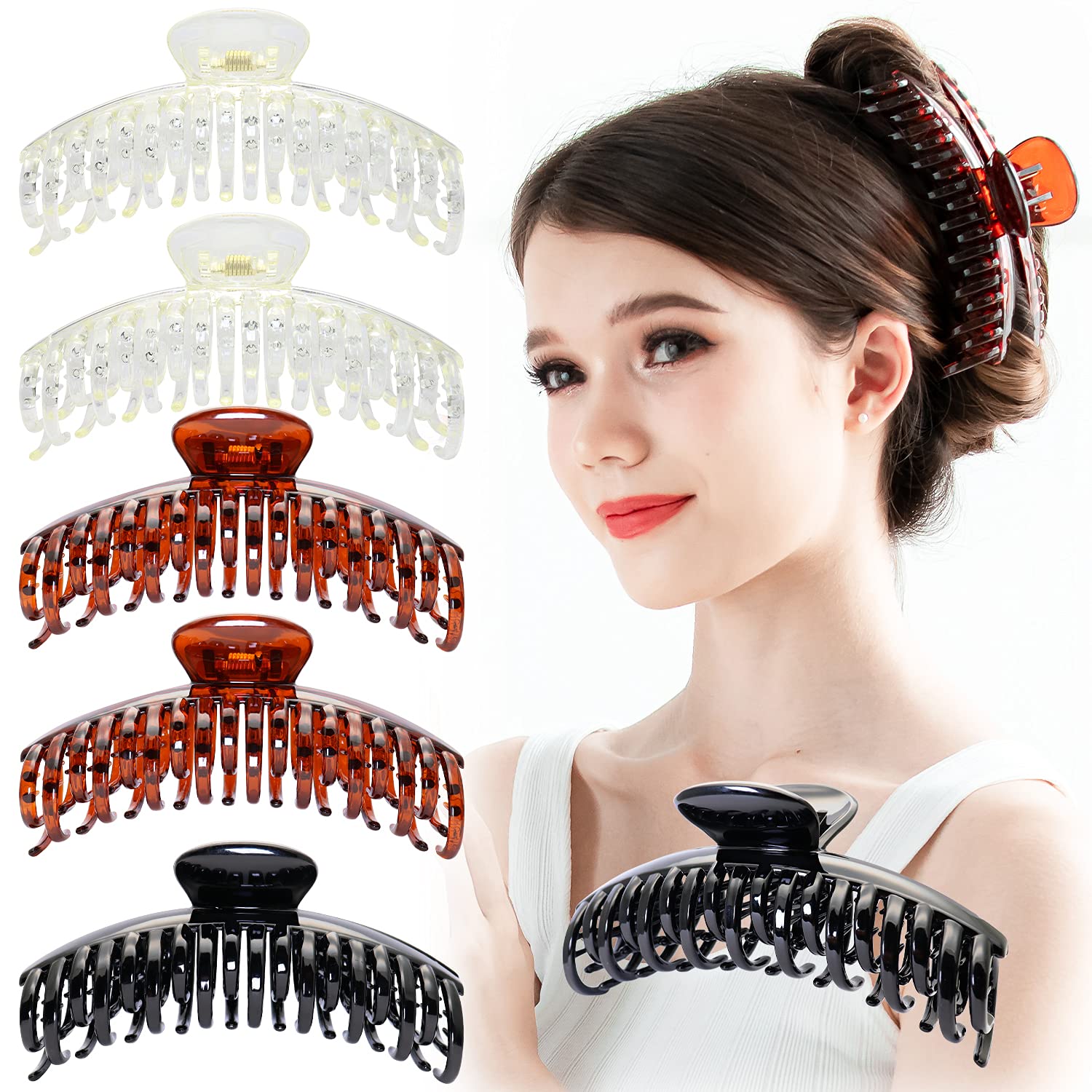 RC ROCHE double claw hair clip close-up showing non-slip grip for thin hair.