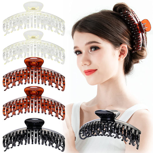 RC ROCHE double claw hair clip close-up showing non-slip grip for thin hair.