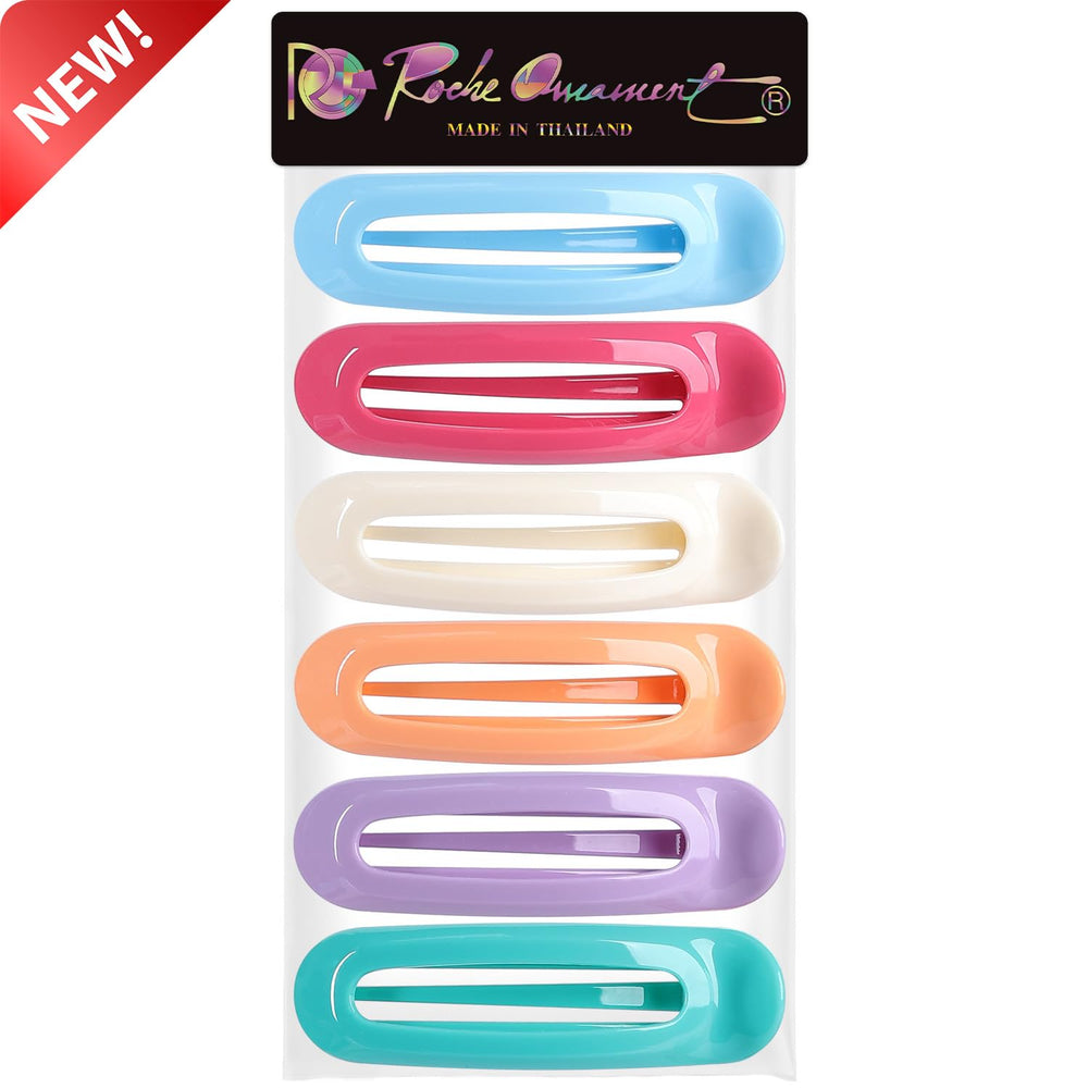 RC ROCHE ORNAMENT flat claw clip pastel beige secures thick hair while traveling