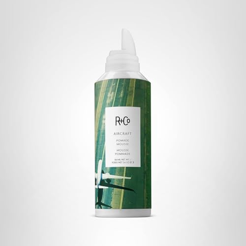 R+CO Aircraft Pomade Mousse session showing second-day texture and lift