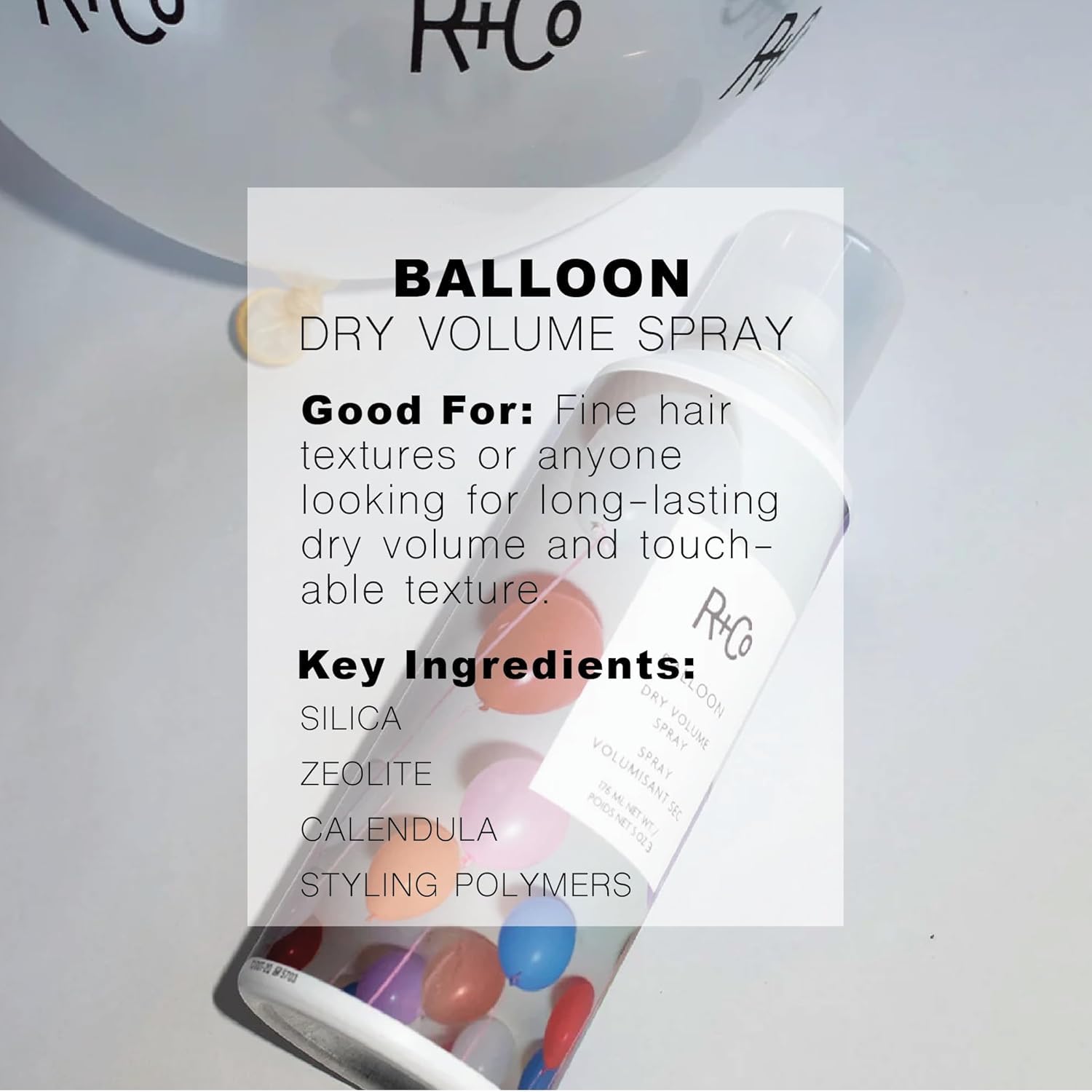 R+Co Balloon travel-size packaging fits on-the-go styling.