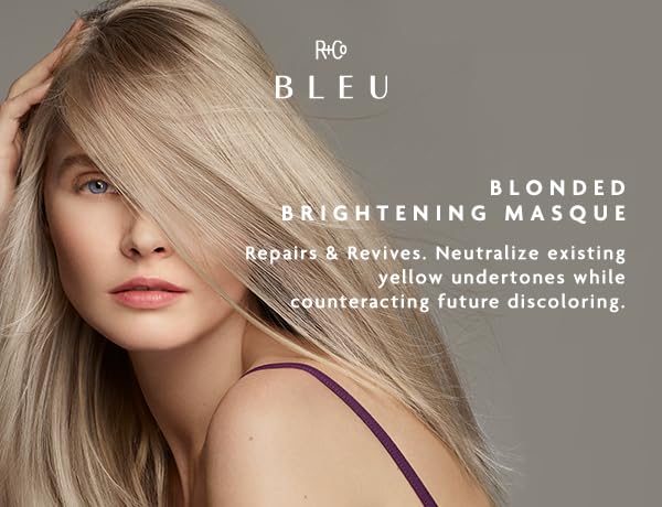 R+Co BLEU Blonded Brightening Masque close-up texture shows hydration delivery