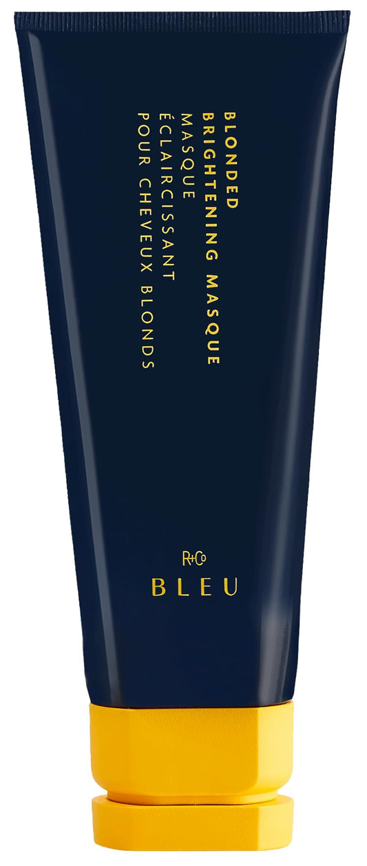 R+Co BLEU Blonded Brightening Masque jar delivering rich hydration for blondes