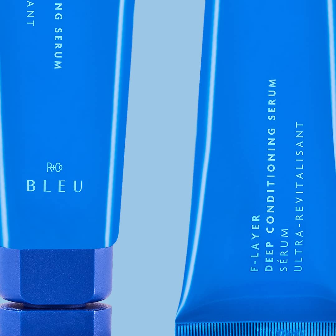 R+Co BLEU F-Layer hair being detangled after application.