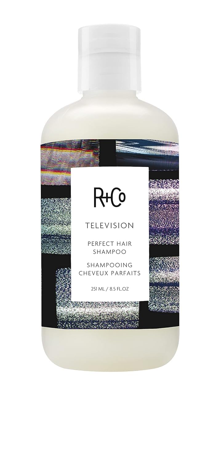 R+Co Television Perfect Hair Shampoo bottle for all hair types delivers body and shine.