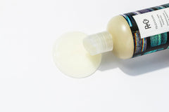 R+Co Television Perfect Hair Shampoo label emphasizes vegan and cruelty-free formula.