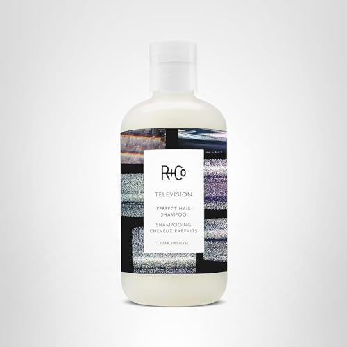 R+Co Television Perfect Hair Shampoo applied for smoother, softer hair.
