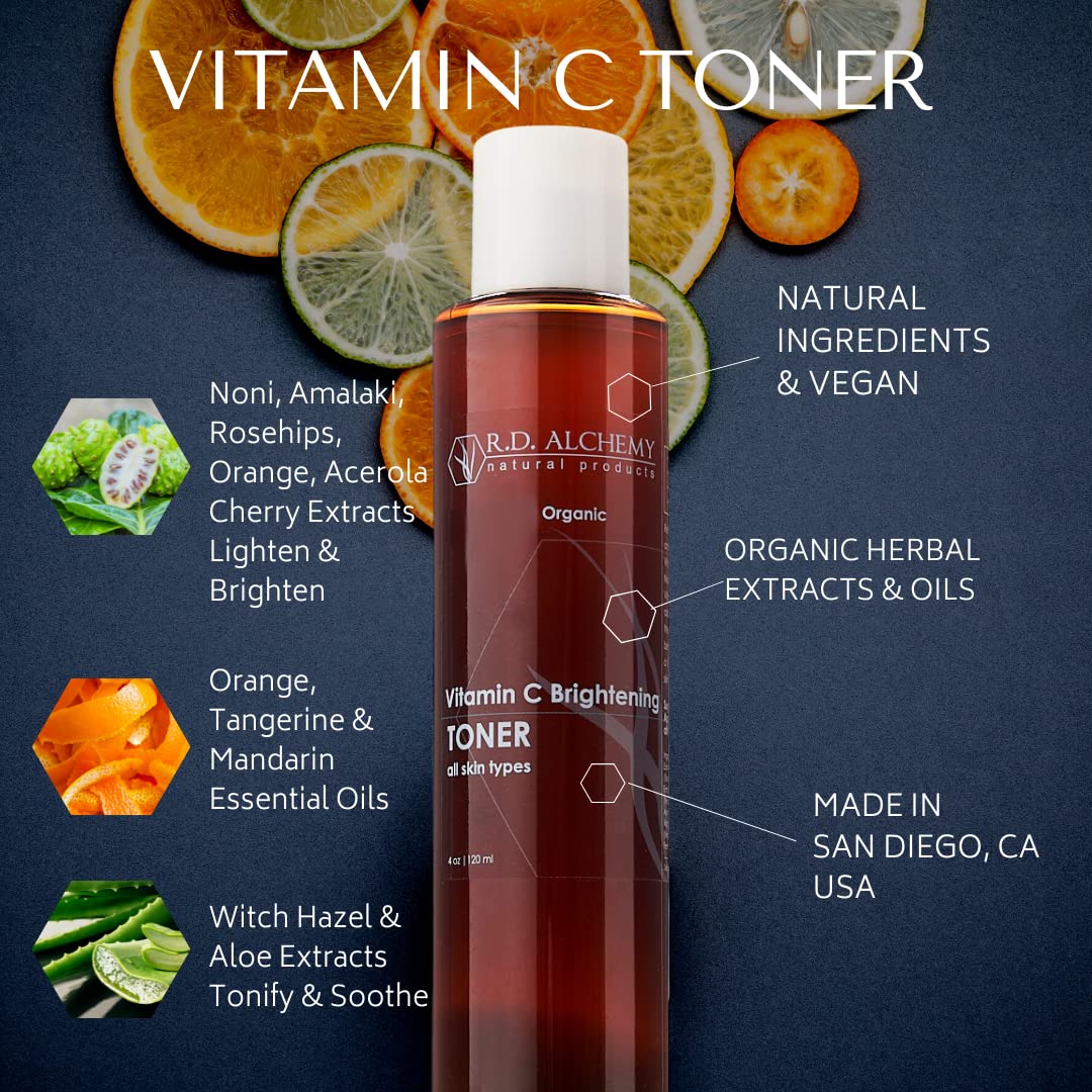 RD Alchemy Vitamin C Toner packaging - ingredients derived for all skin types