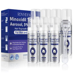 RDVHDLW 5% Minoxidil Foam on scalp for thicker-looking hair.