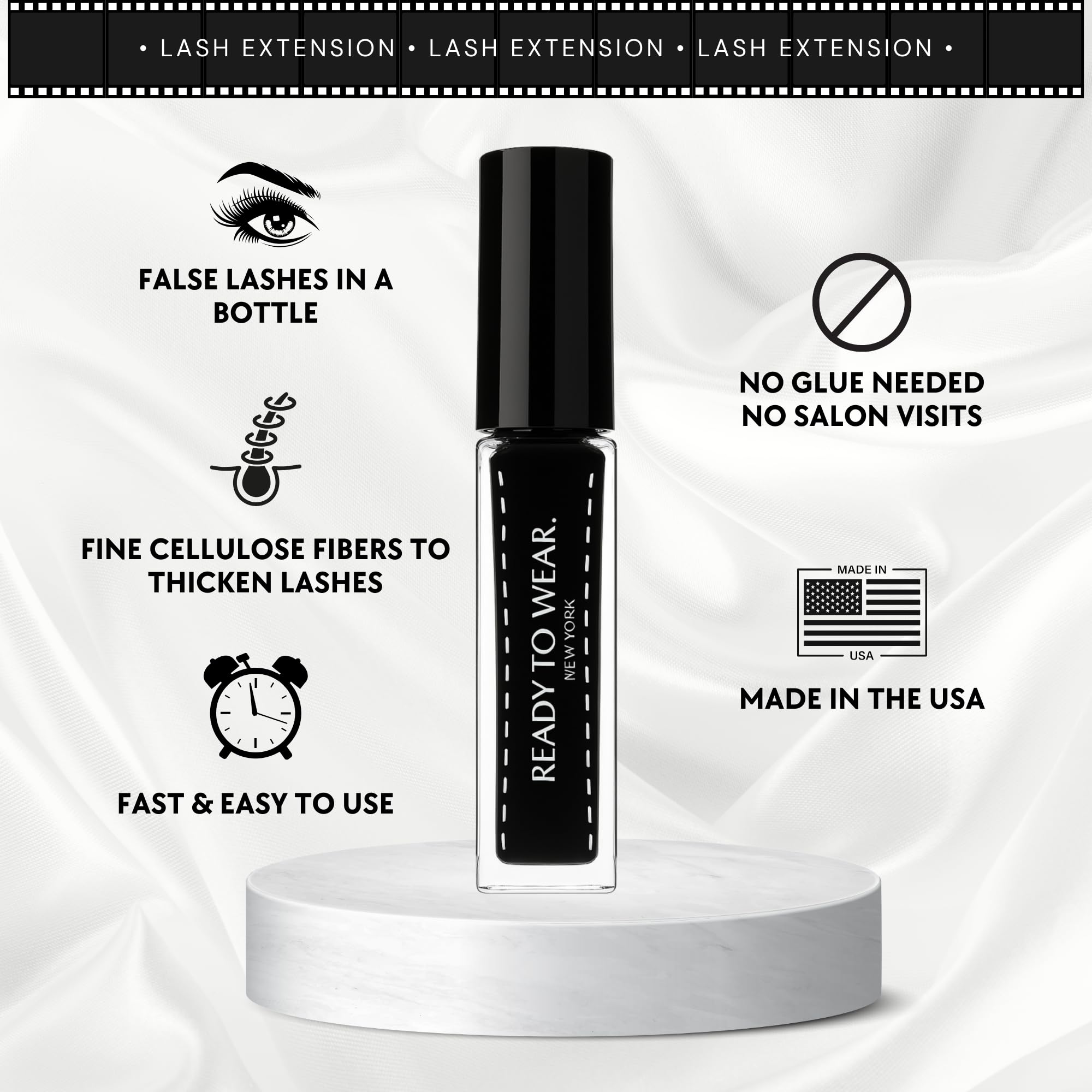 Ready To Wear Lash Extension application step with base mascara coat