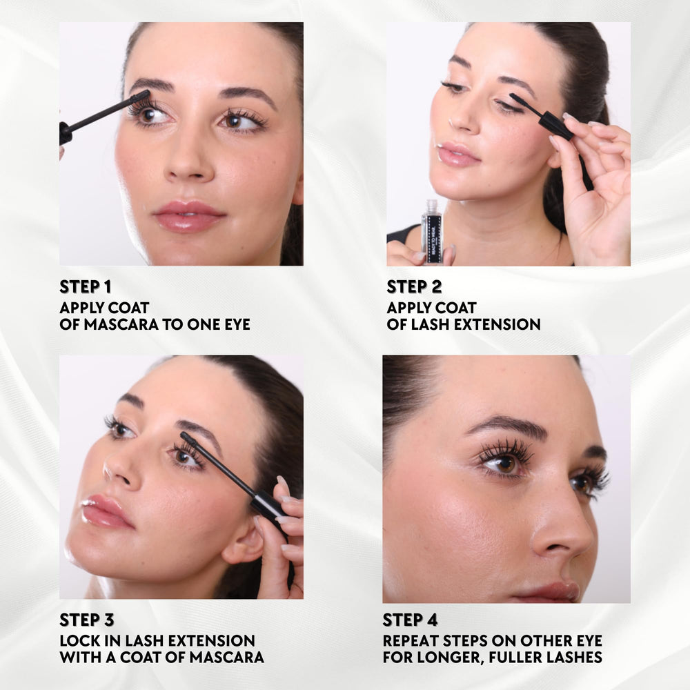 Ready To Wear Lash Extension home use look in mirror with mascara