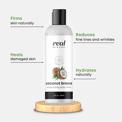 Real Skin Care Organic Body Lotion ingredients label highlights natural organic oils