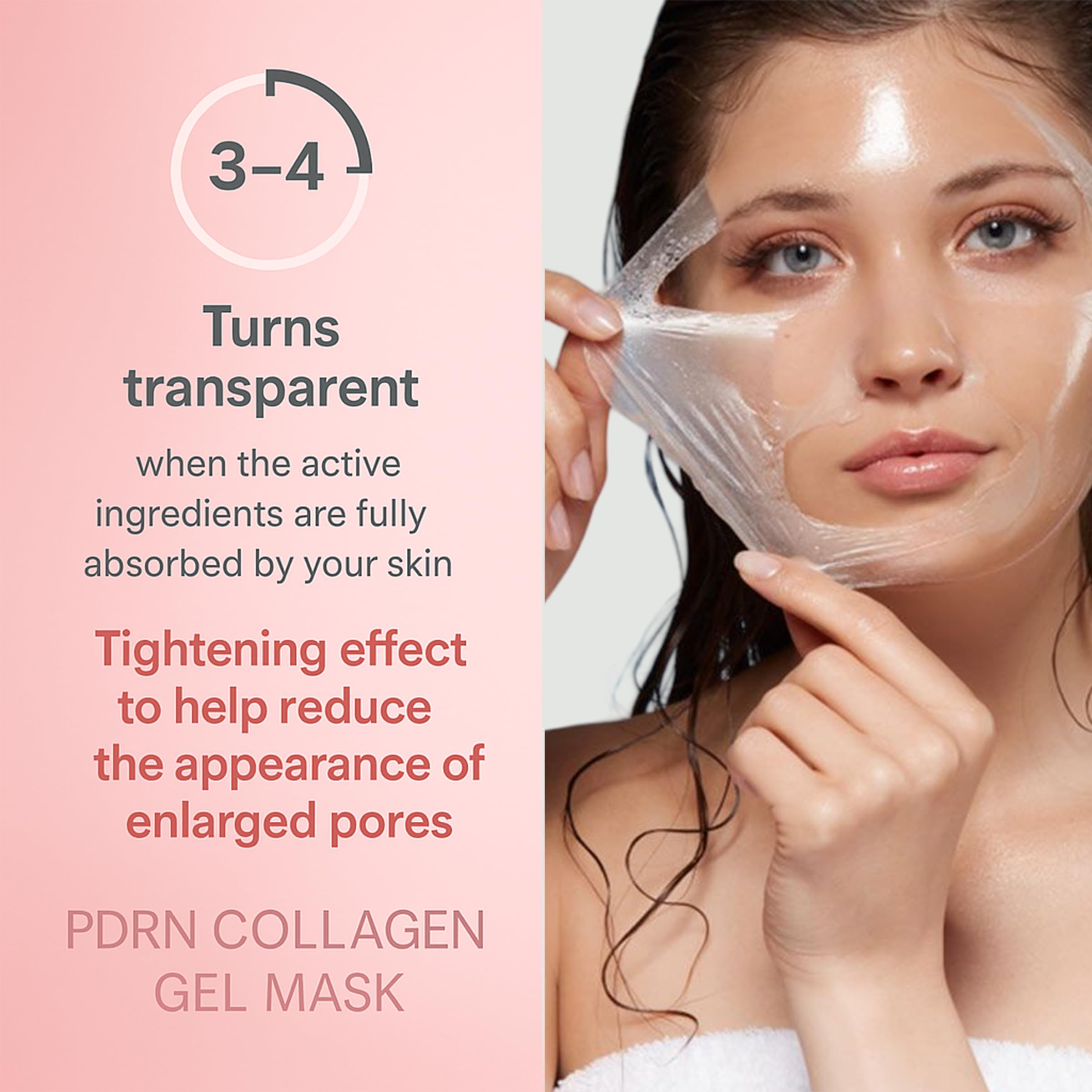 Realori Glass skin look after treatment with pink collagen mask.