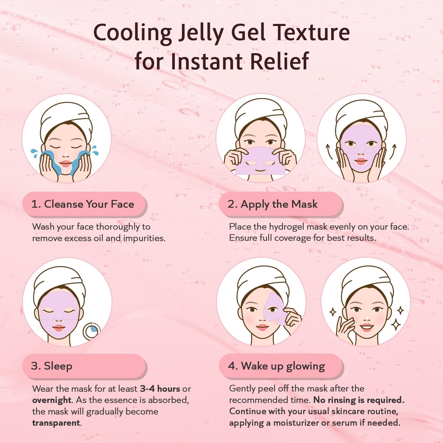 Realori Hydrogel mask in use for deep hydration and firming.