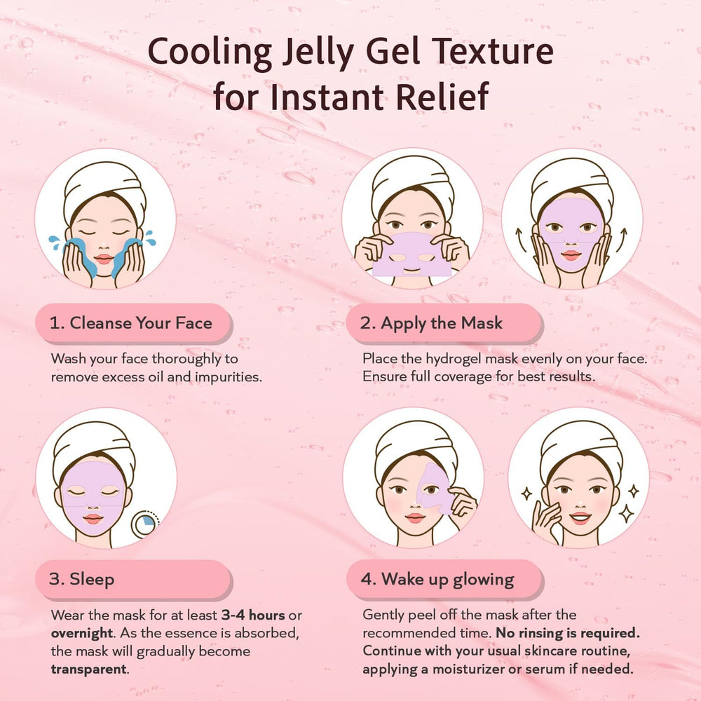 Realori Hydrogel mask in use for deep hydration and firming.