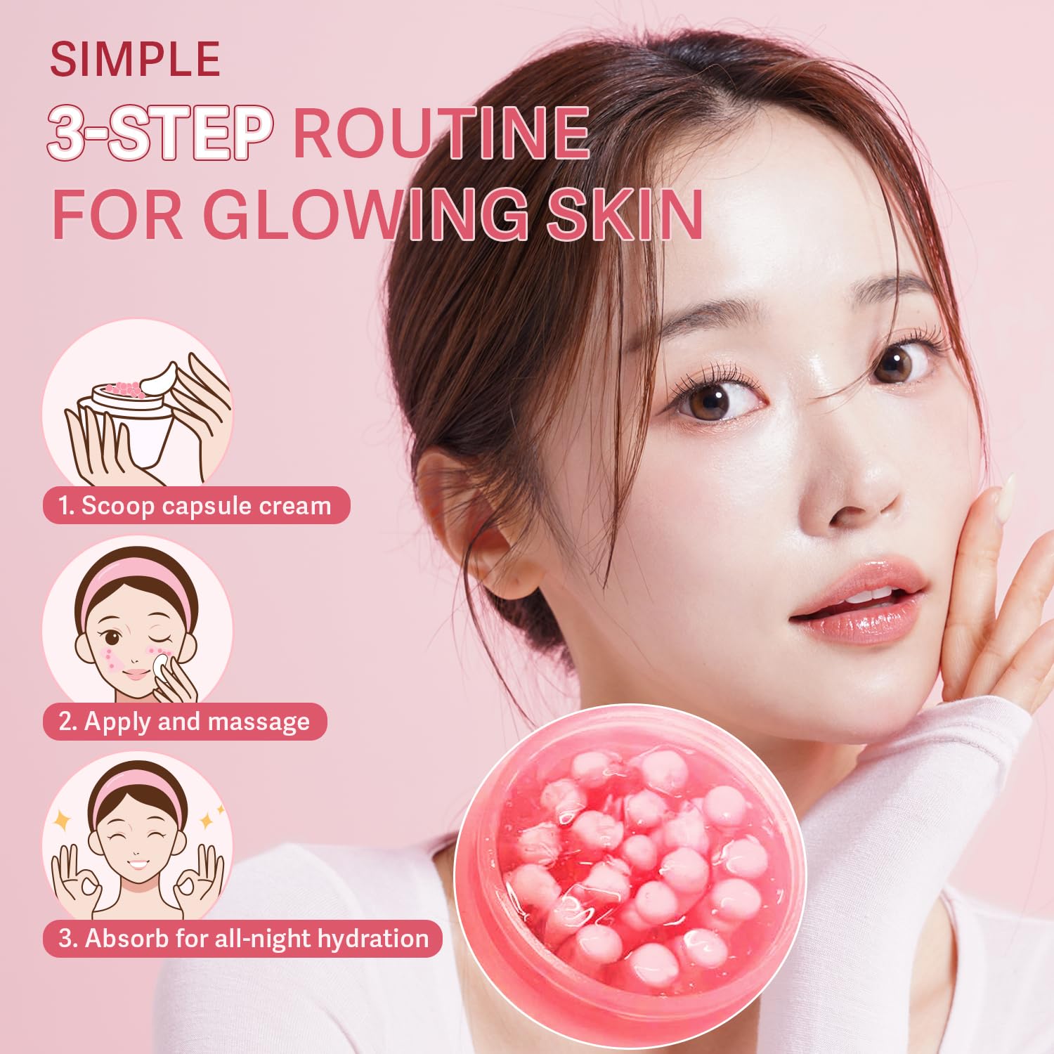 Realori Niacinamide Golden Capsules Glow highlights even tone and refined texture.