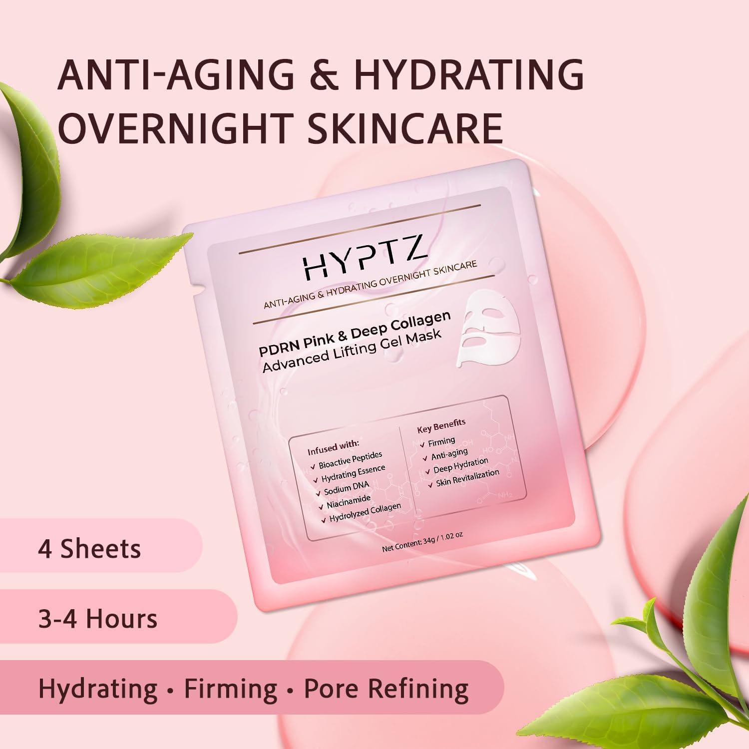 Realori Night routine featuring pink collagen mask for overnight hydration.
