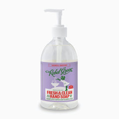 Rebel Green lavender grapefruit bottle ideal for guest baths and kitchens.