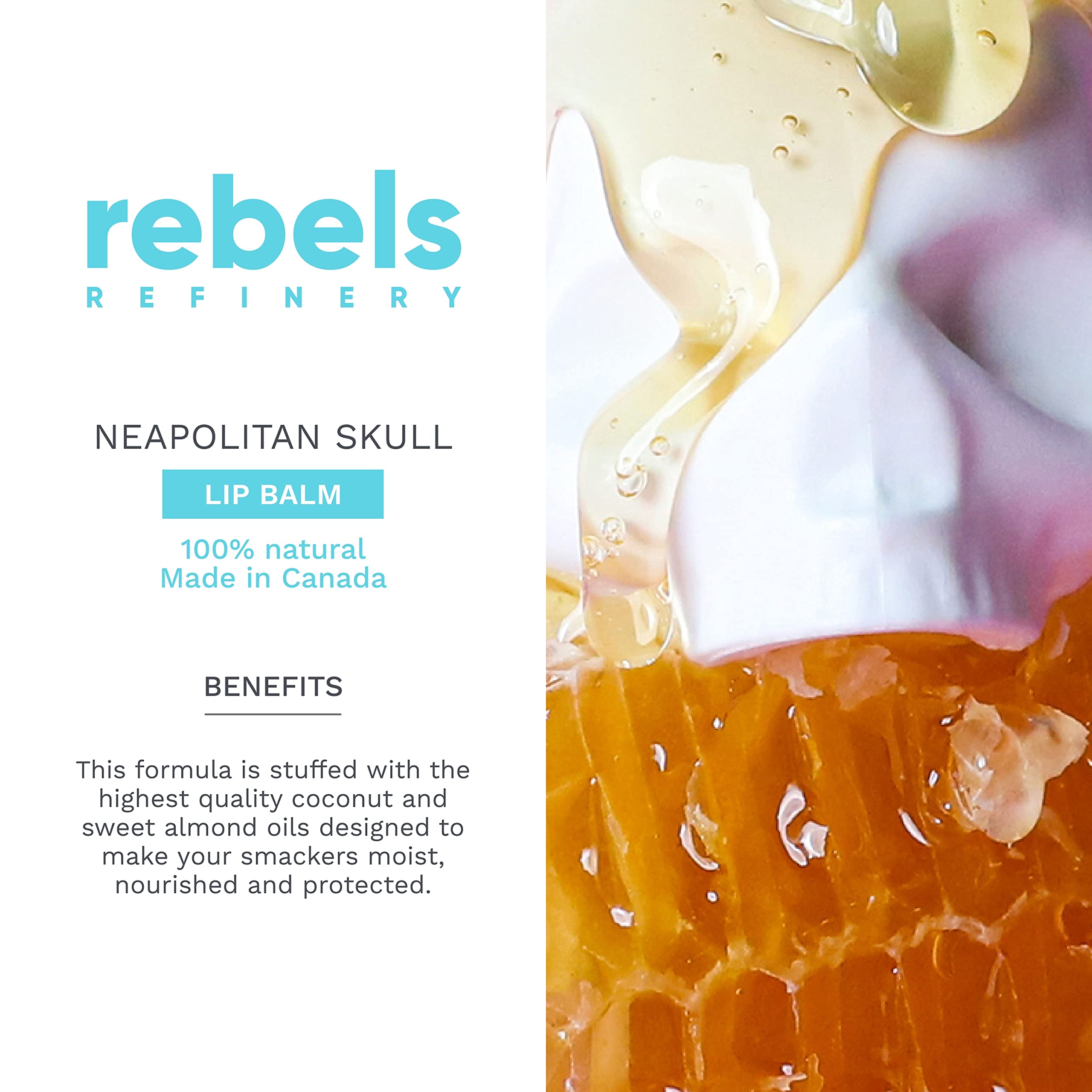 REBELS REFINERY Black Mint skull balm tube cools and protects lips