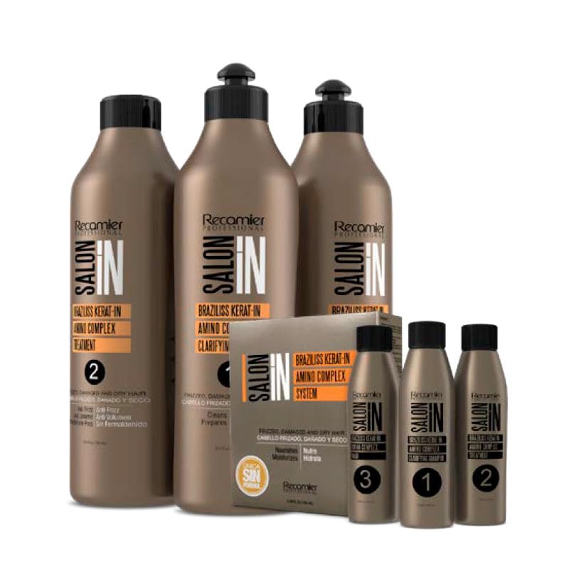 RECAMIER Braziliss Kerat-In Amino Complex Step 2 result displays nourished, straight-looking hair.