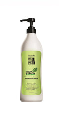 Recamier Keratin Conditioner bottle helps detangle and smooth hair.