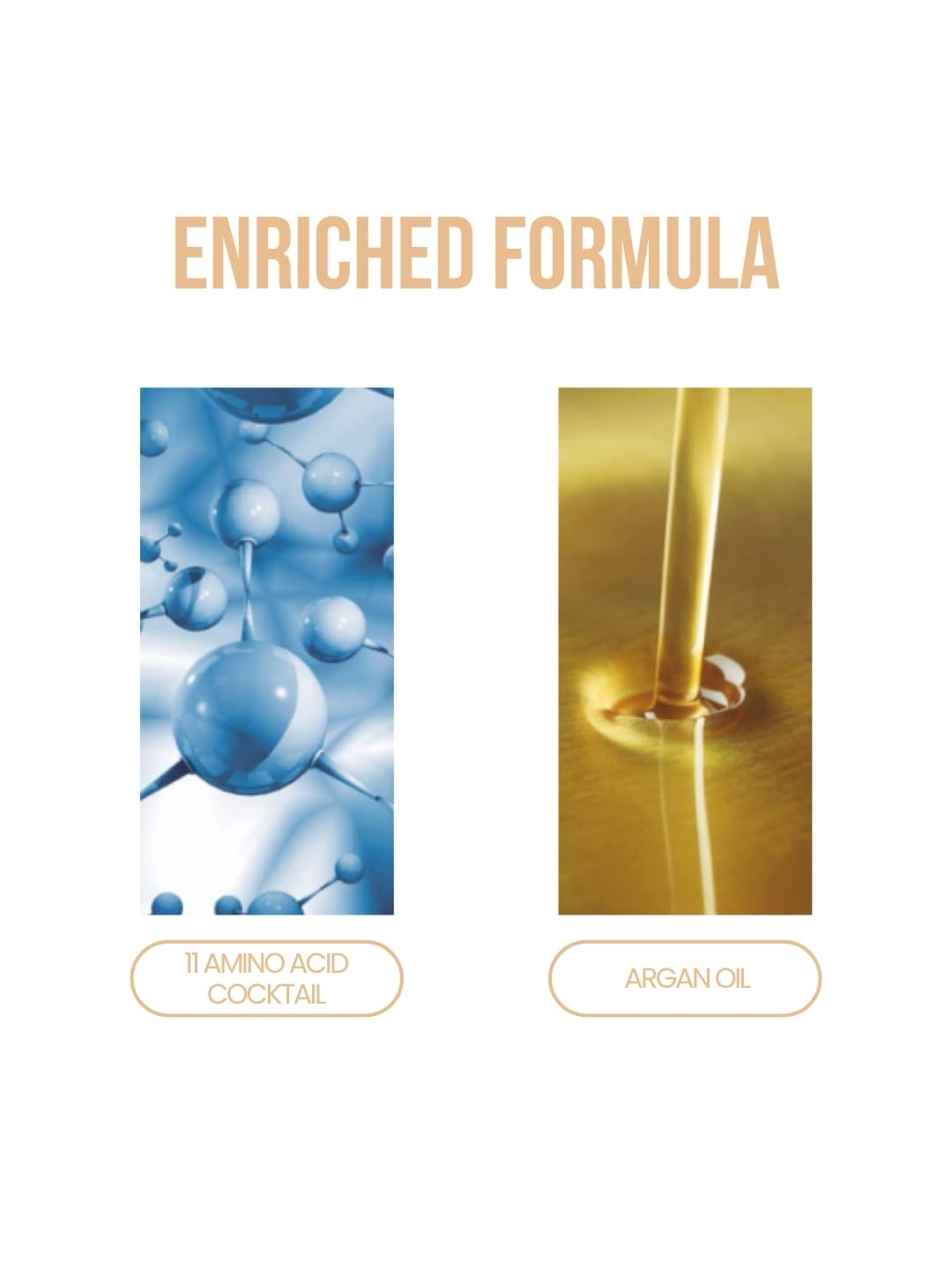 Texture close-up shows creamy, hydrating formula for manageable hair.