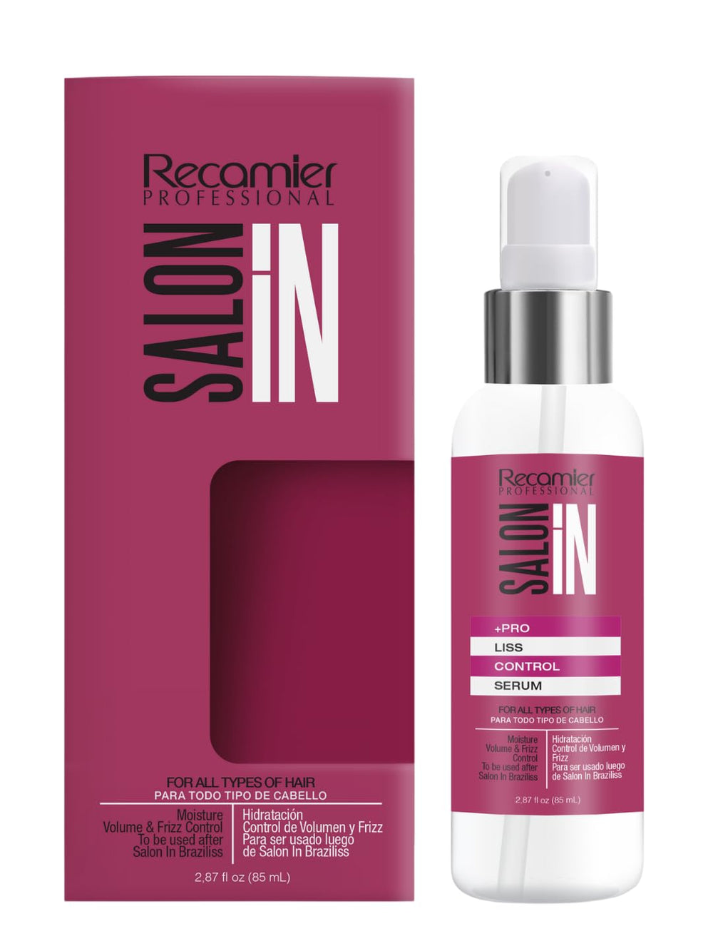 RECAMIER Liss Control Serum bottle for sleek, frizz-free hair.