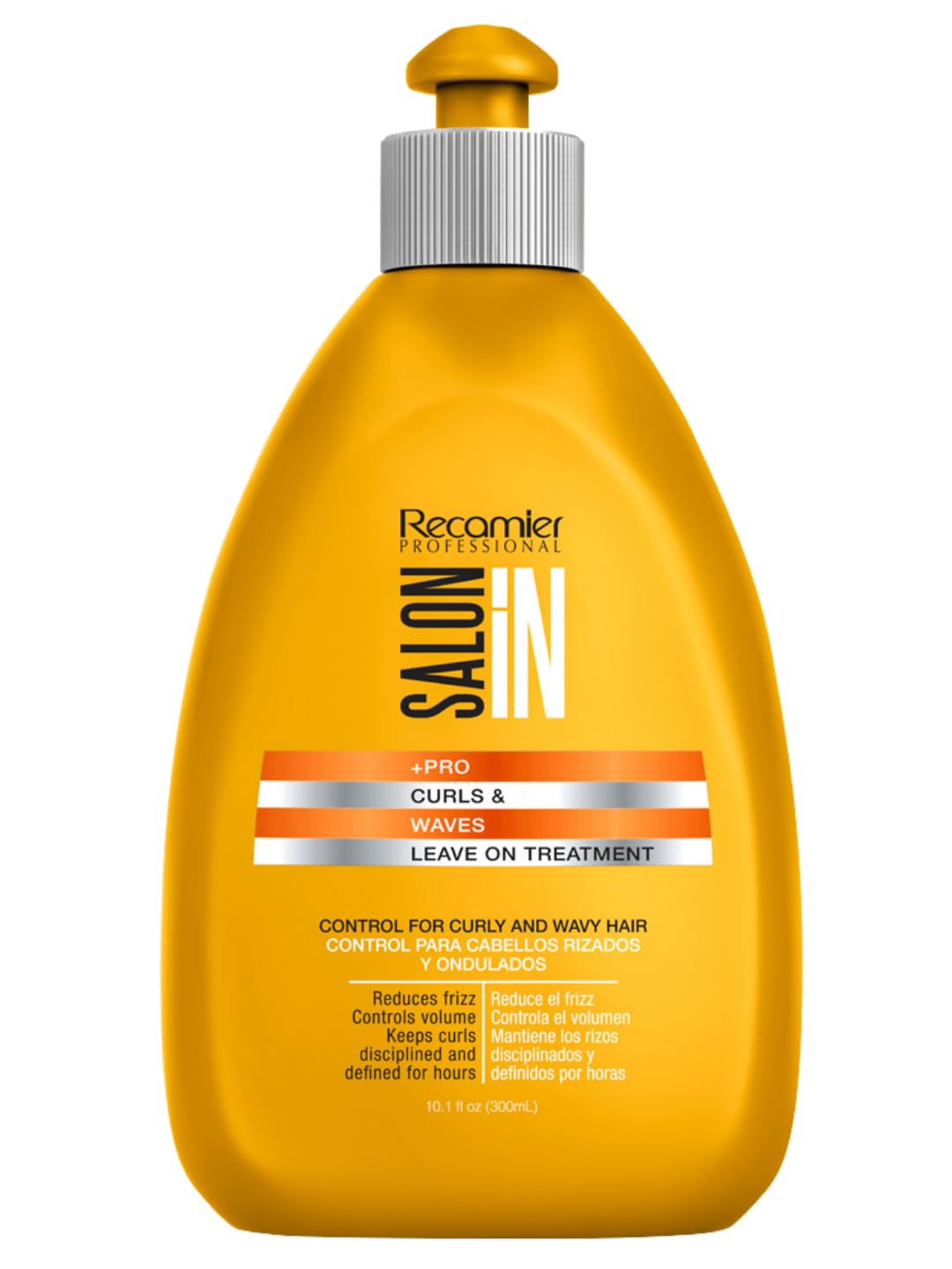 Recamier Salon In leave-in bottle for defined curls and frizz control.