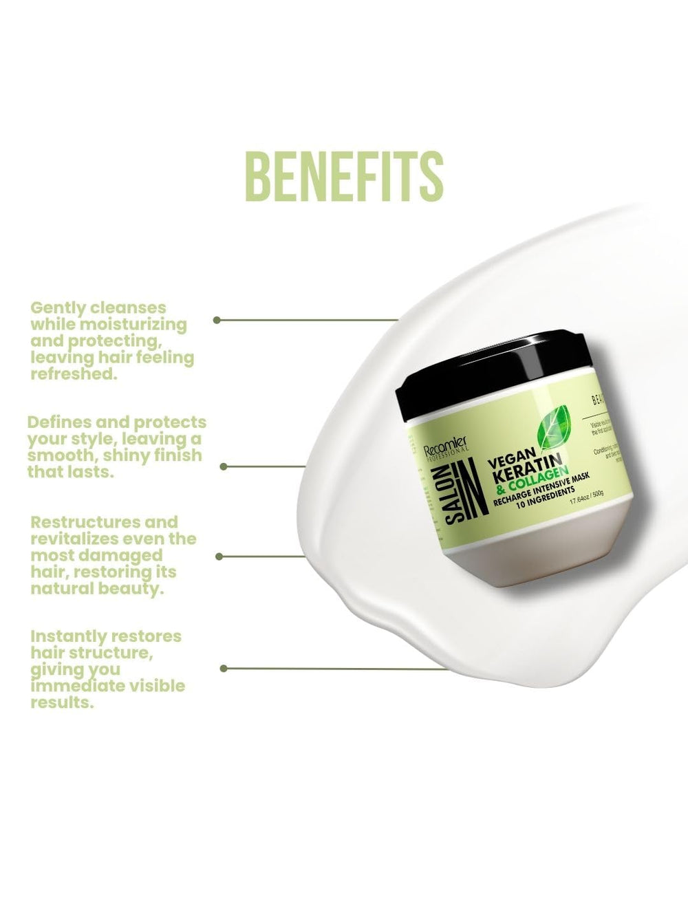 RECAMIER mask applied to damp hair for smooth detangling