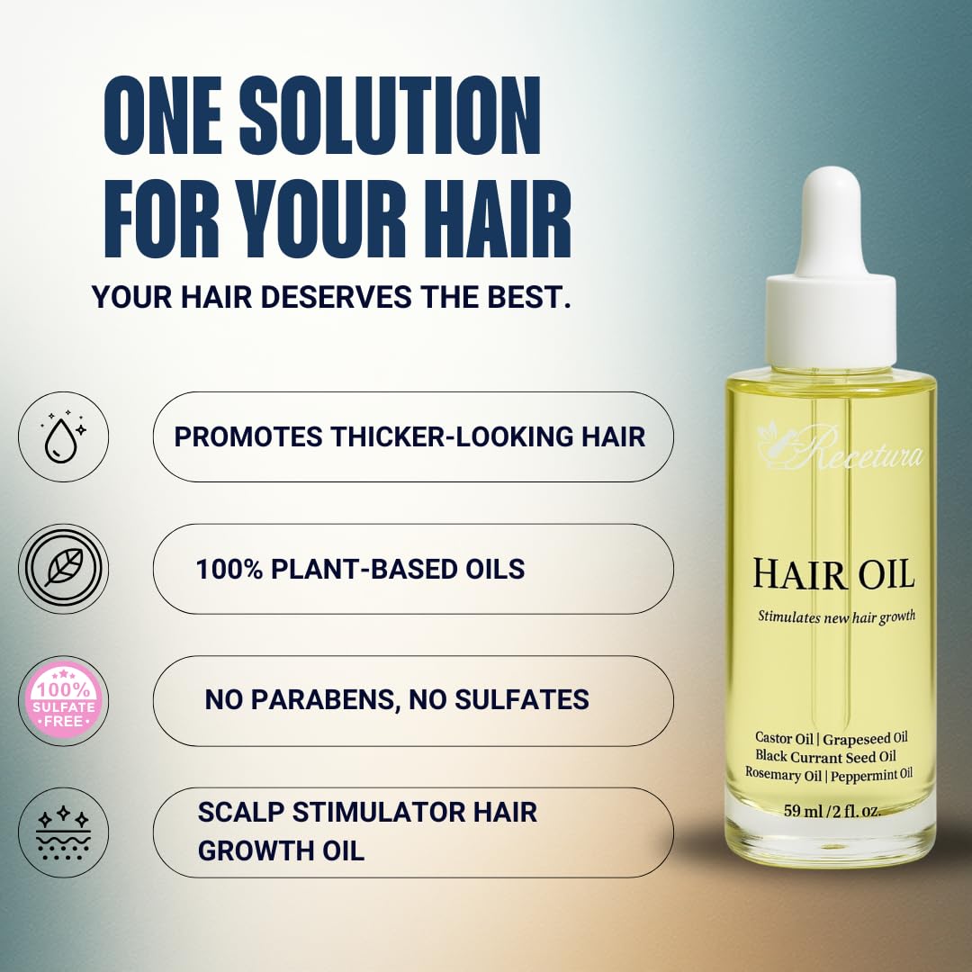 Recetura Hair Growth Oil scalp massage demonstrating soothing root care