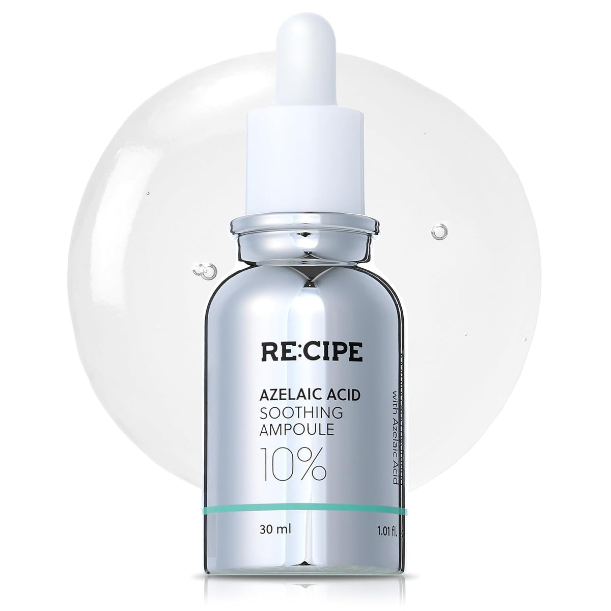 RE:CIPE Azelaic Acid 10% soothing ampoule bottle pour supports quick soothing hydration