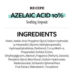 RE:CIPE Azelaic Acid 10% soothing ampoule day-night use in routine