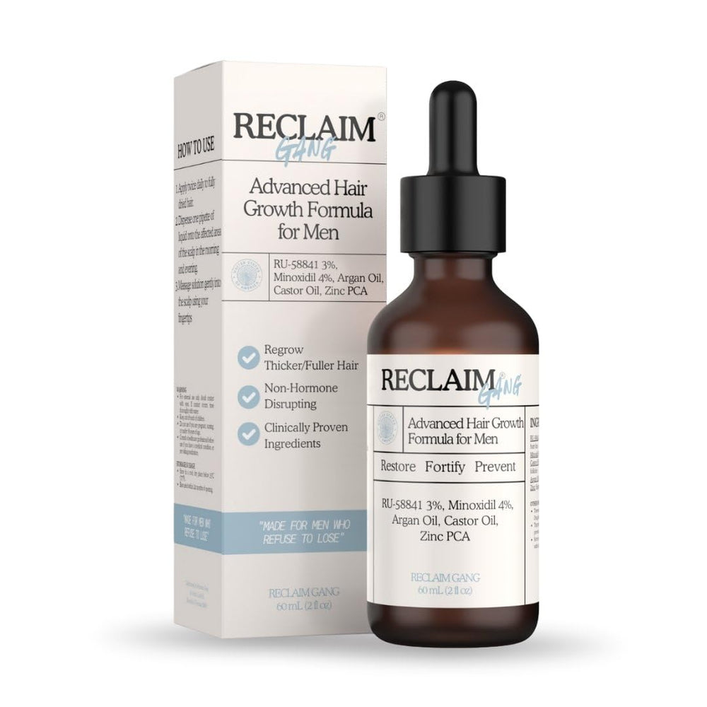Reclaim Gang RU58841-Minoxidil bottle for thicker, fuller-looking hair.