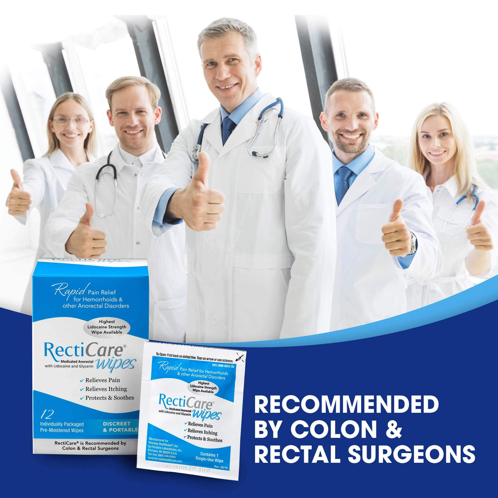 RectiCare Medicated Anorectal Wipes on-the-go usage enables quick relief.