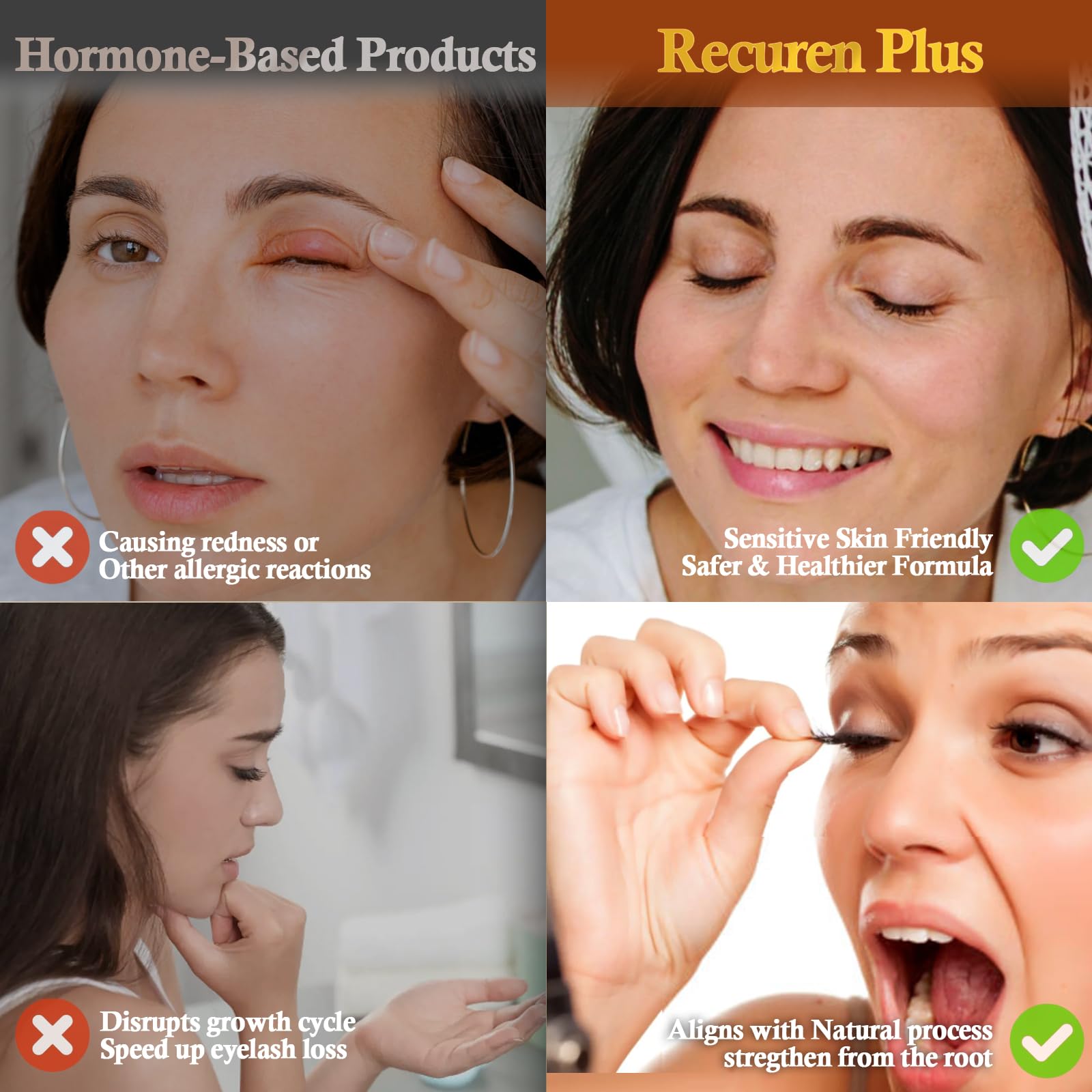 Recuren Plus aloe ferox juice promotes lash strength.