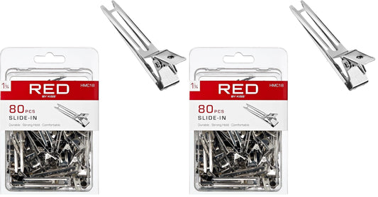Red by Kiss 80-piece slide-in clips for secure grip during styling.