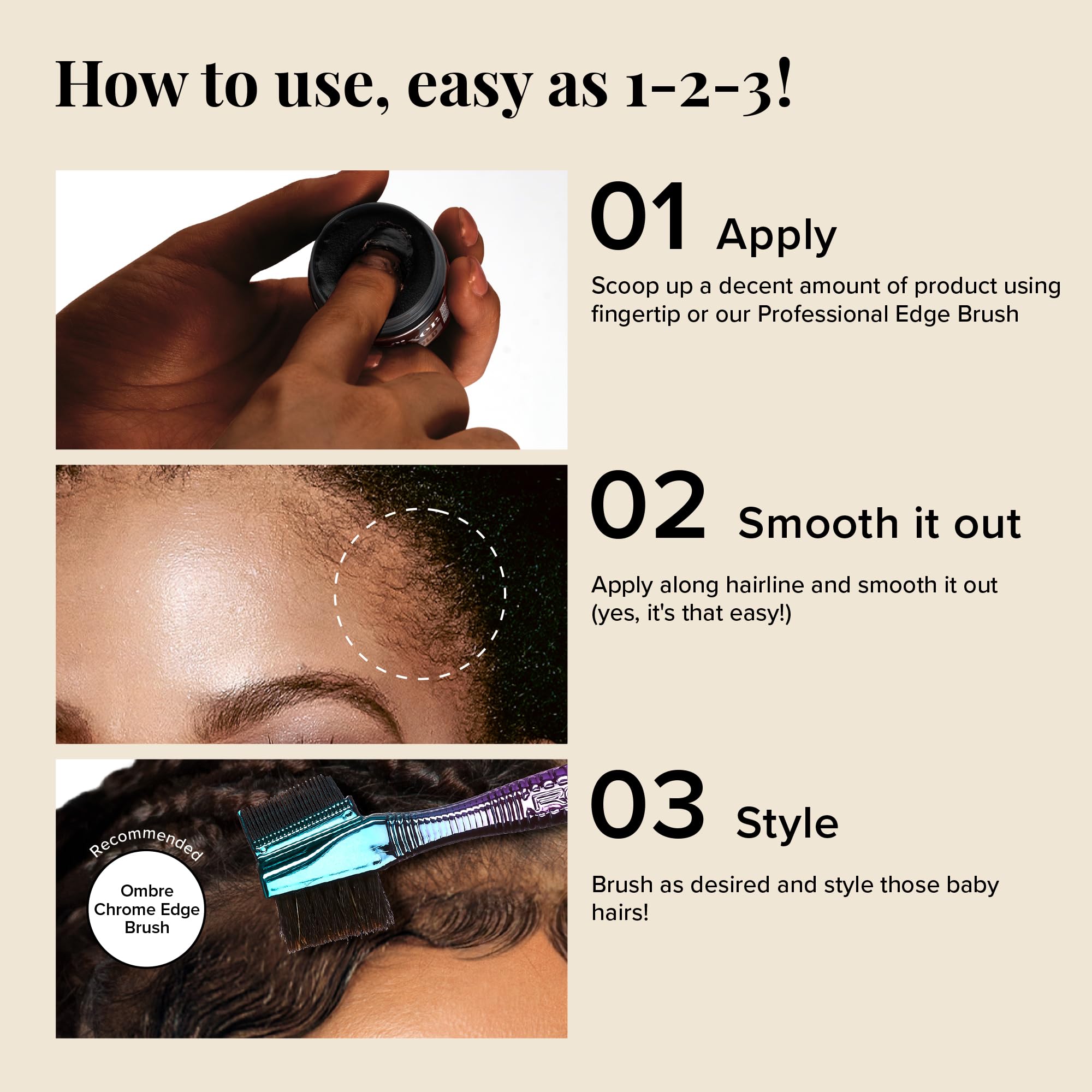 Biotin-infused Red by Kiss Edge Fixer nourishes edge texture.