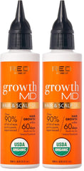 Red by Kiss Growth MD bottle pouring nourishing scalp treatment