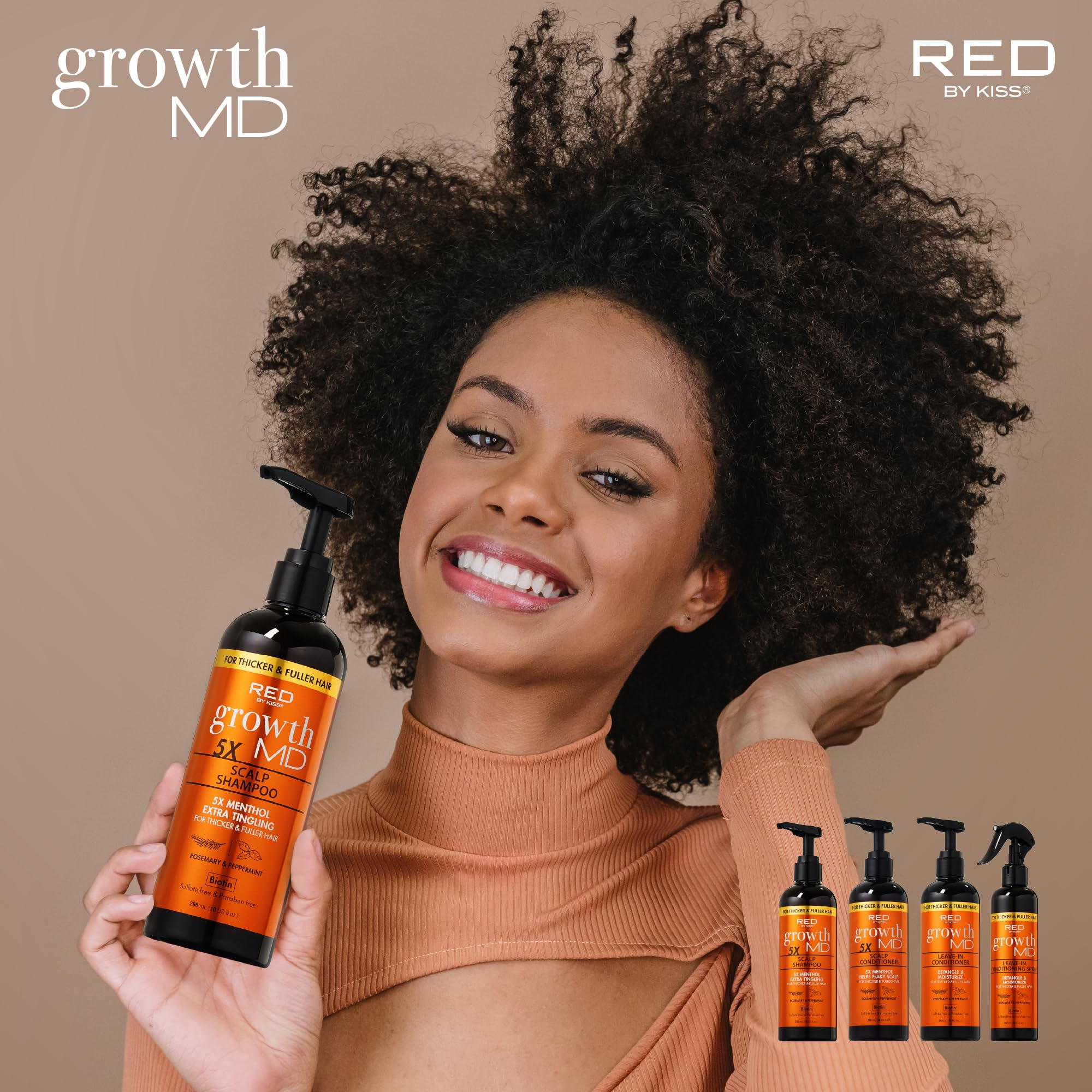 Herbal rosemary and peppermint elements in Red by Kiss Growth MD