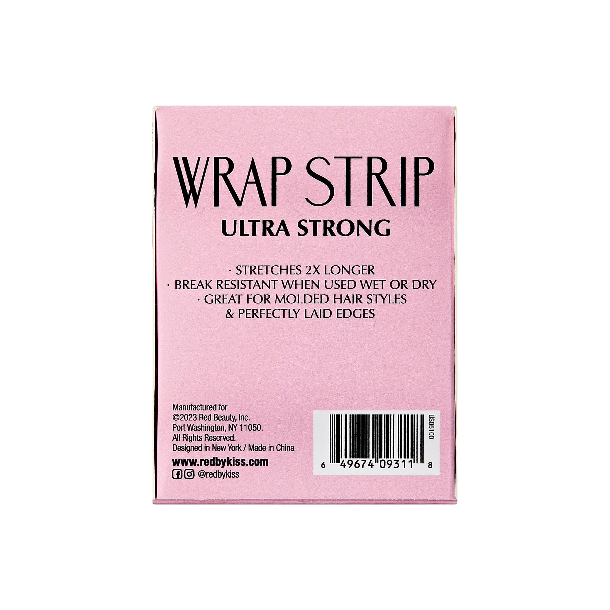 Red by Kiss lab-tested durability badge with strips during styling.