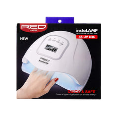 Red by Kiss instaLAMP Pro top view highlights spacious design for pedicure tasks.