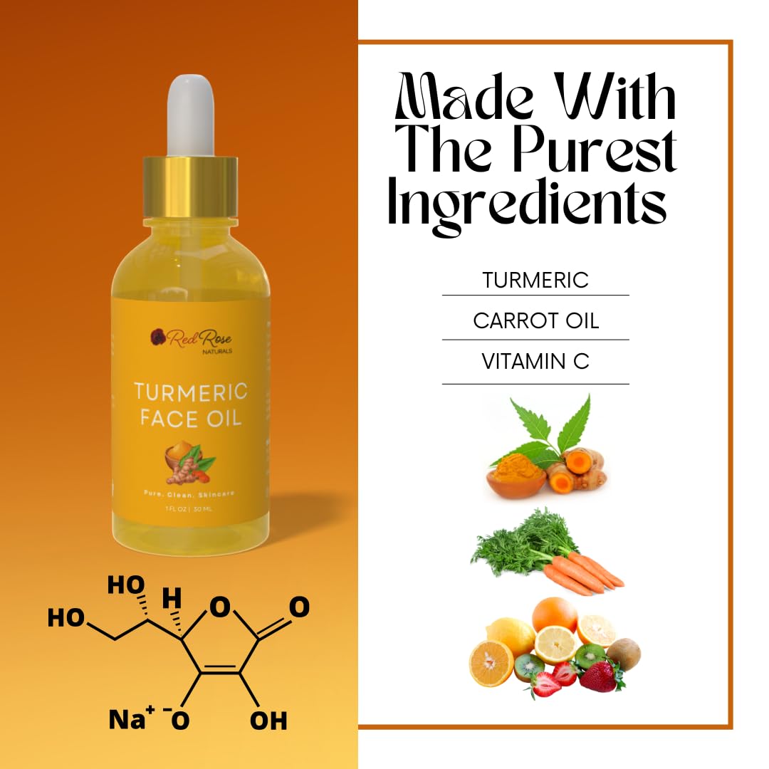 Red Rose Naturals Turmeric Face Oil suitable for all skin types