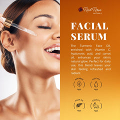 Red Rose Naturals Turmeric Face Oil lightweight texture for fast absorption