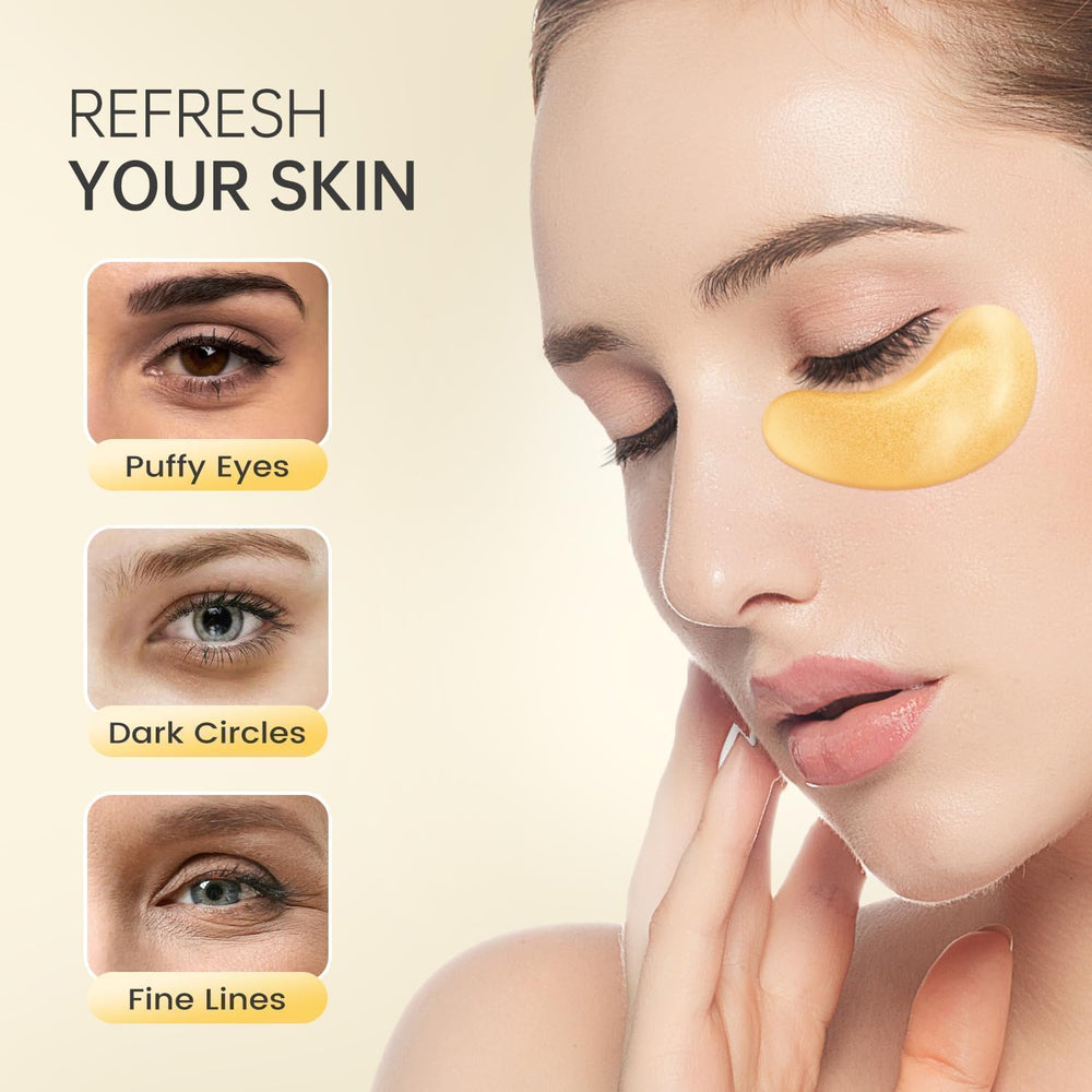 Close-up of gold particles in Redanha patches for luxe brightening