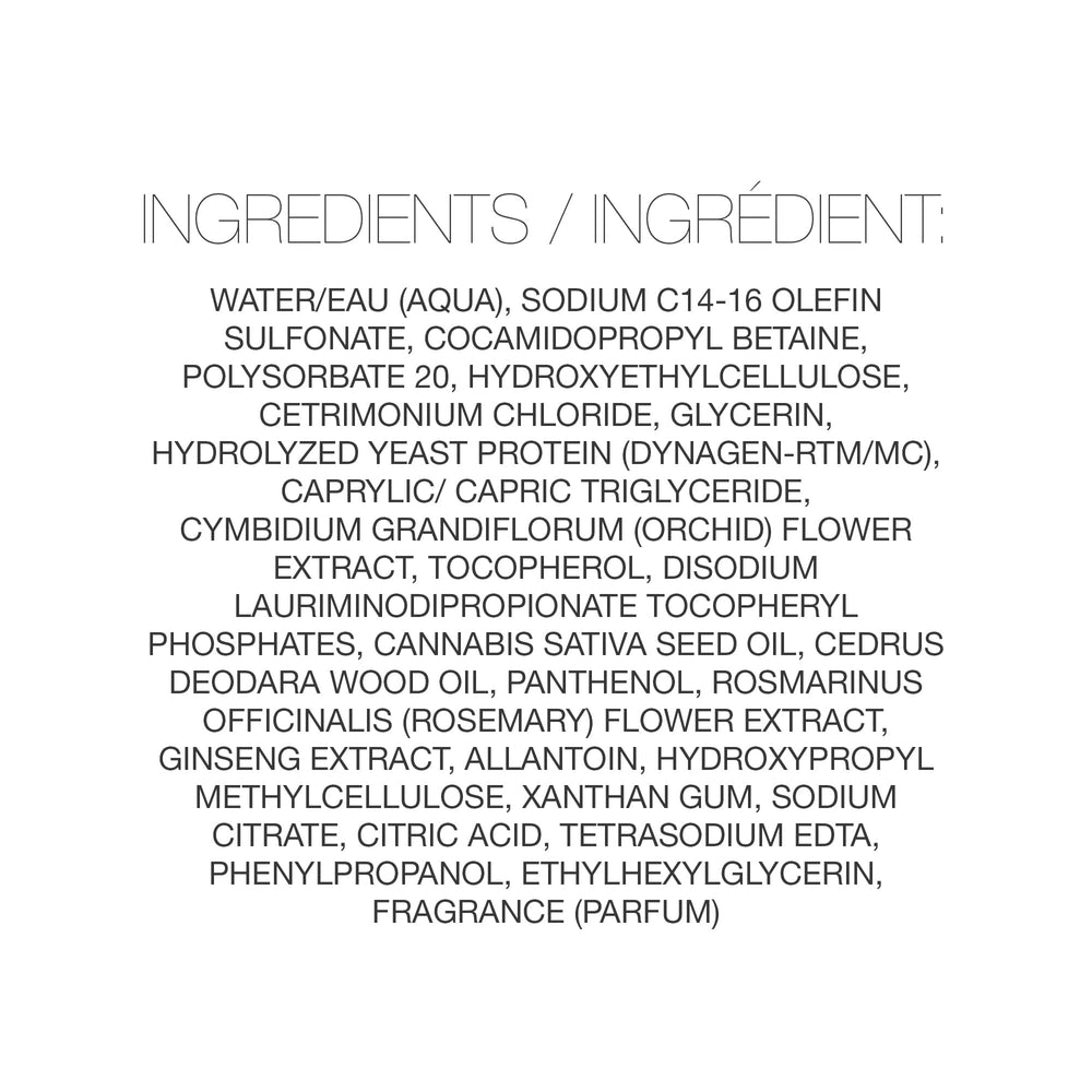 Product close-up of Redavid Cedarwood Shampoo in bathroom highlighting vegan, paraben-free formula for gentle cleansing.